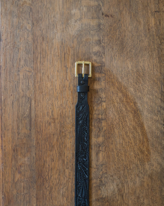 Western Tooled Leather Belt