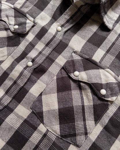 Washed Flannel Pearlsnap Shirt - Night Pitch