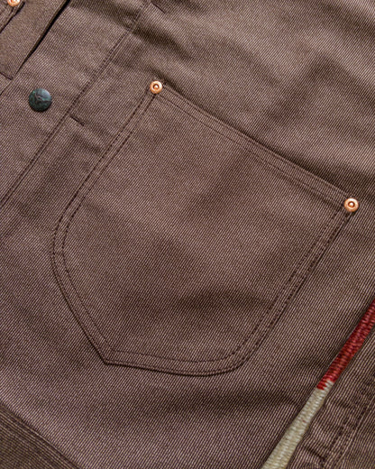 Japanese Wabash Stripe Moleskin Ranch Jacket - Espresso Brown
