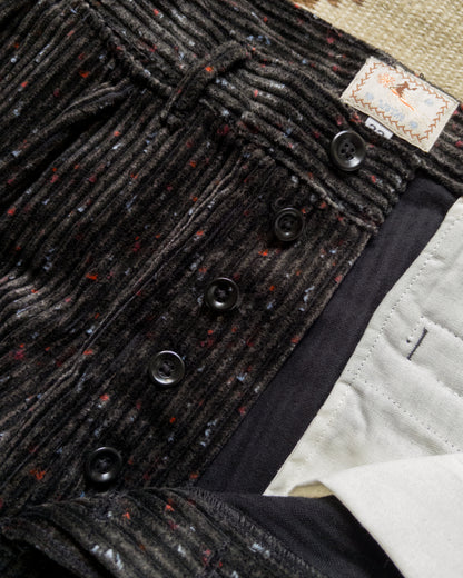 Donegal Corduroy Pleated Chino - Night Sky