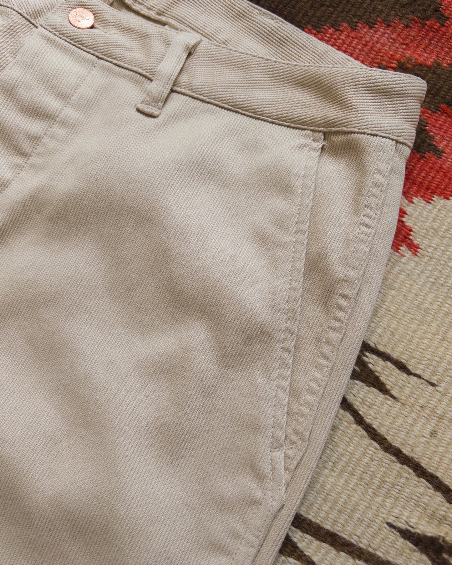 Bedford Cord Flat Front Chino - Off White