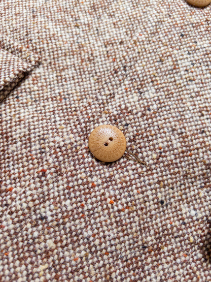 Raglan Wool Overcoat - Malted Barley Slub Donegal