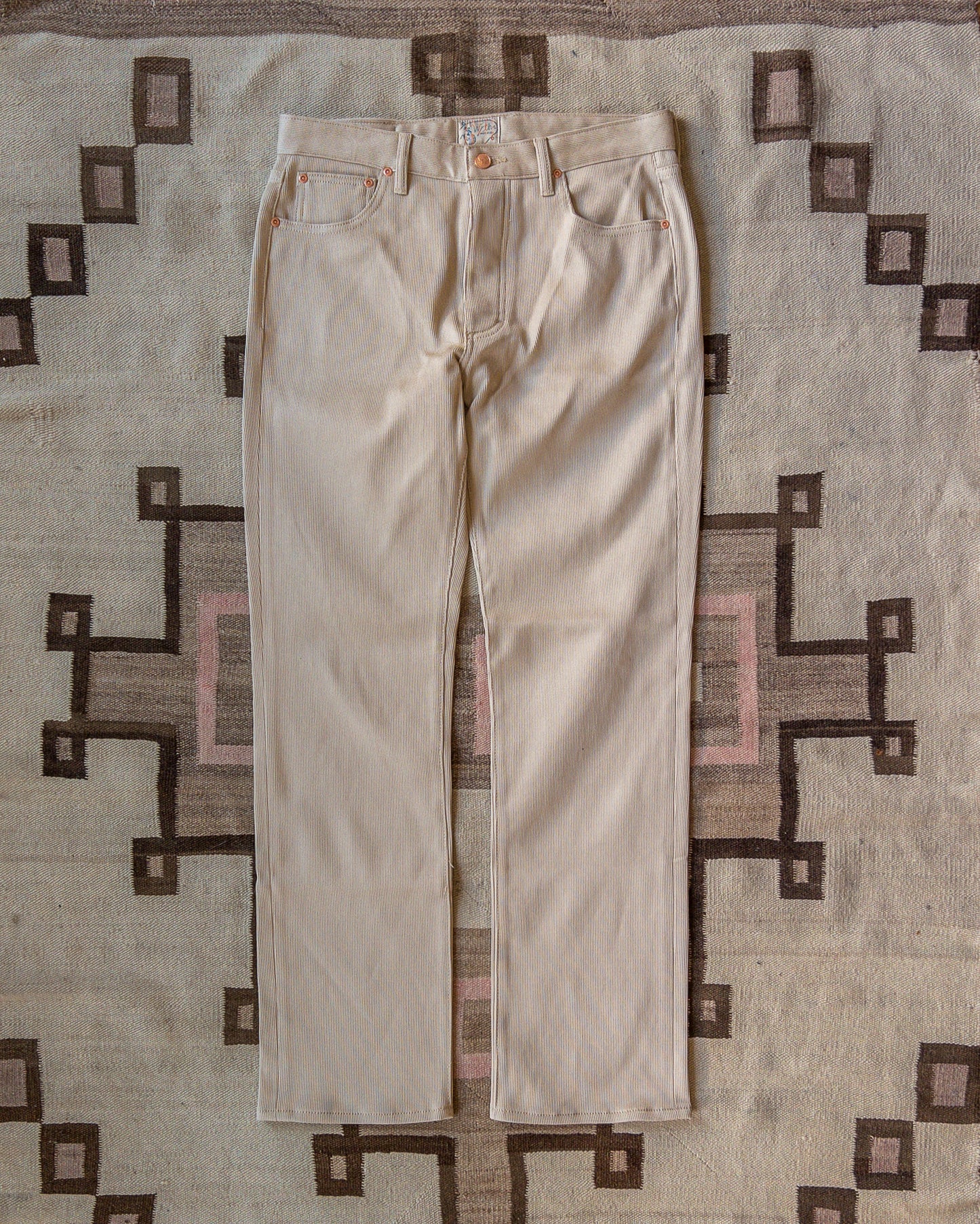 Bedford Cord Five Pocket Pants - Off White - USA