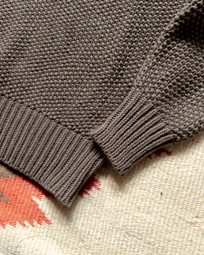 Moss Stitch Collared Sweater - Dusty Olive