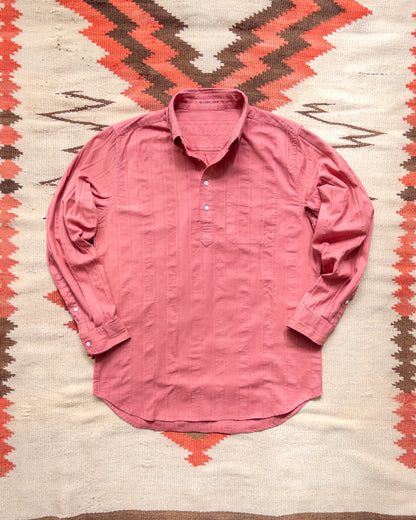 French Hickory Stripe Popover Button Down - Poppy Red