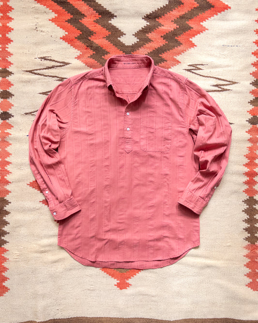 French Hickory Stripe Popover Button Down - Poppy Red