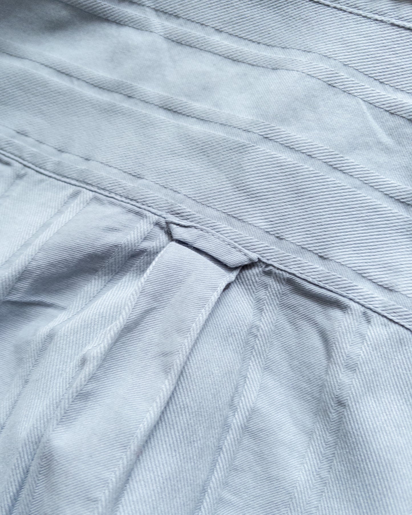 French Hickory Stripe Popover Button Down - Faded Bench Blue