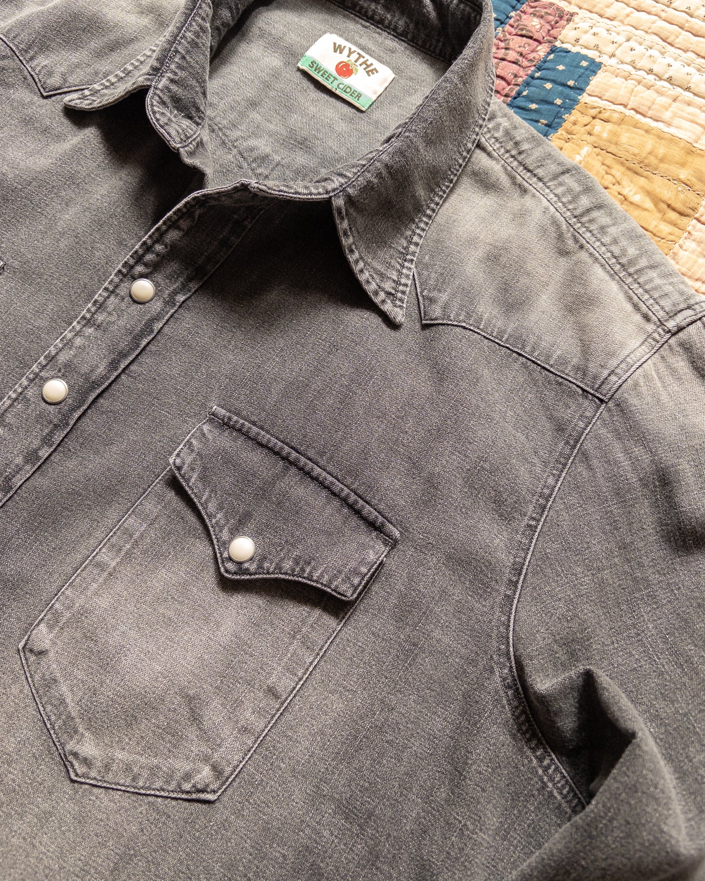 Denim Pearlsnap Shirt - Washed Black