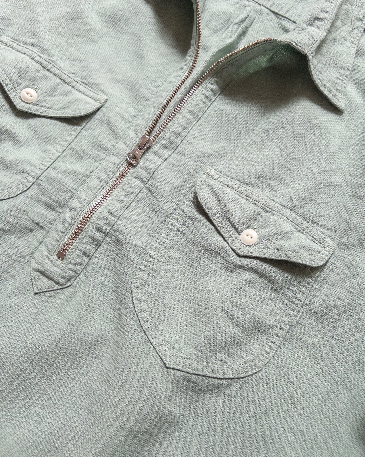 Aertex Half-Zip Shirt - Sage