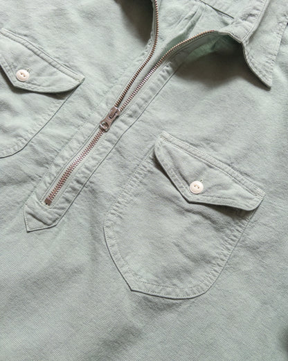 Aertex Half-Zip Shirt - Sage