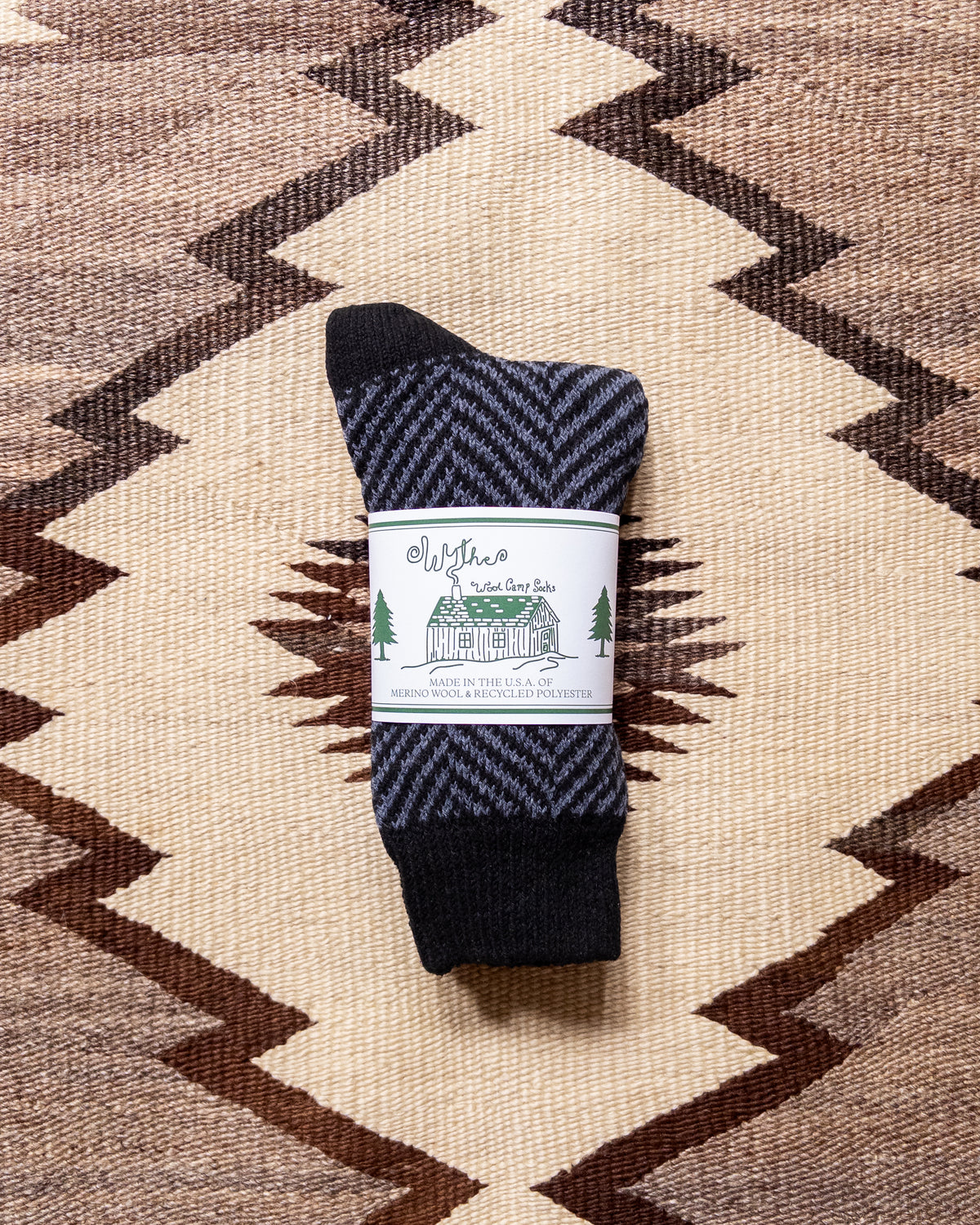 Recycled Wool Camp Socks - Navy
