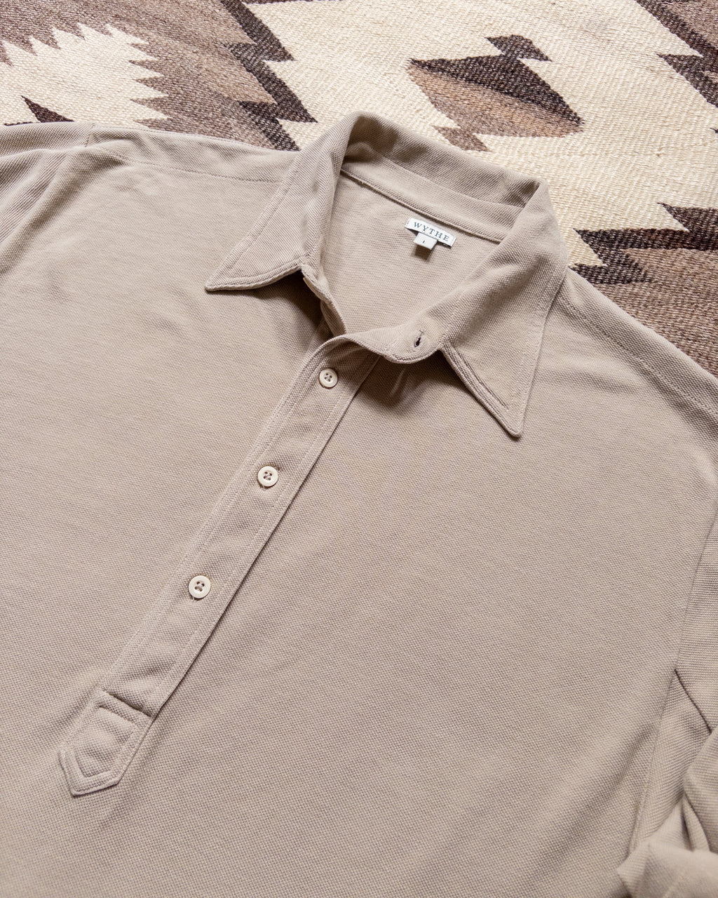Garment Dyed Longsleeve Polo - Palomino