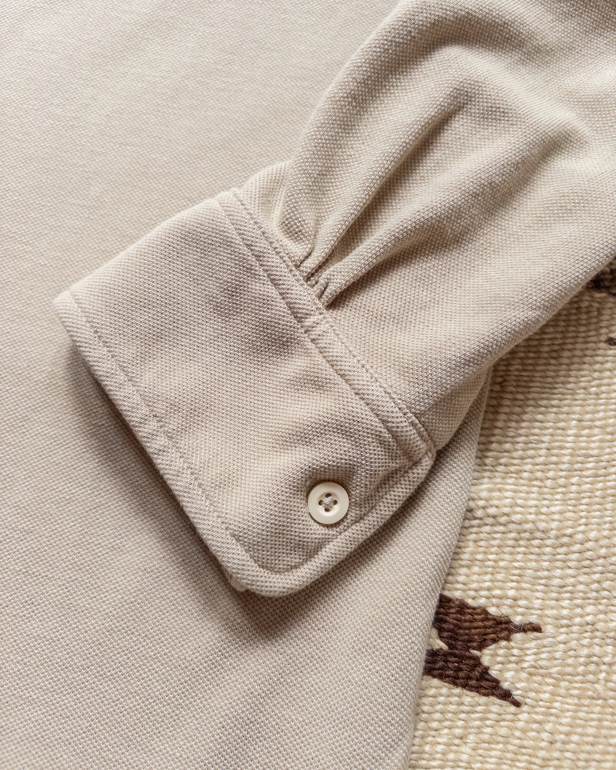 Garment Dyed Longsleeve Polo - Palomino