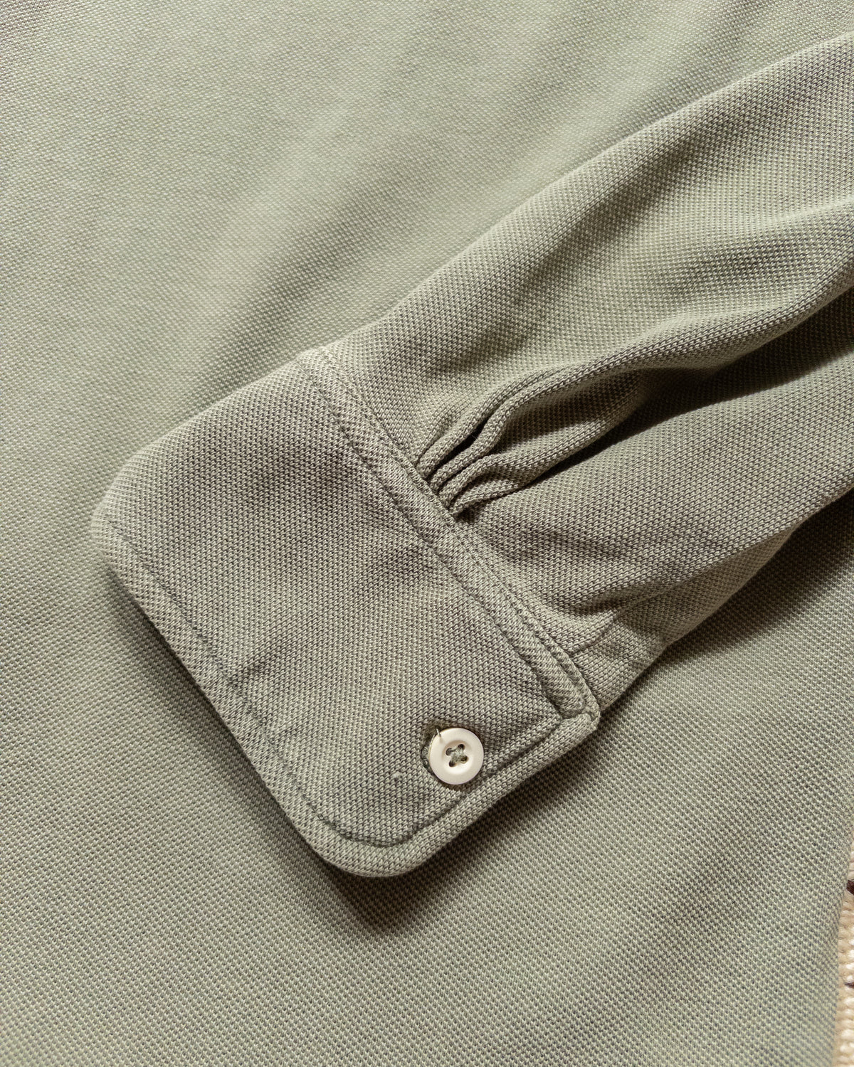 Garment Dyed Longsleeve Polo - Faded Olive