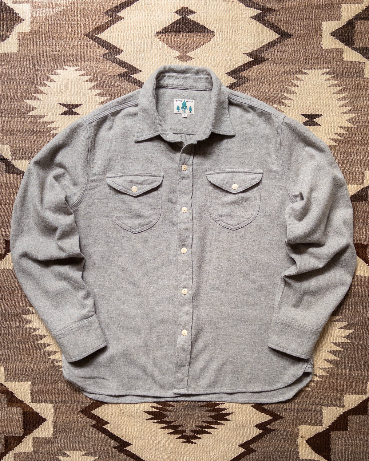 Washed Flannel Workshirt - Dapple Grey