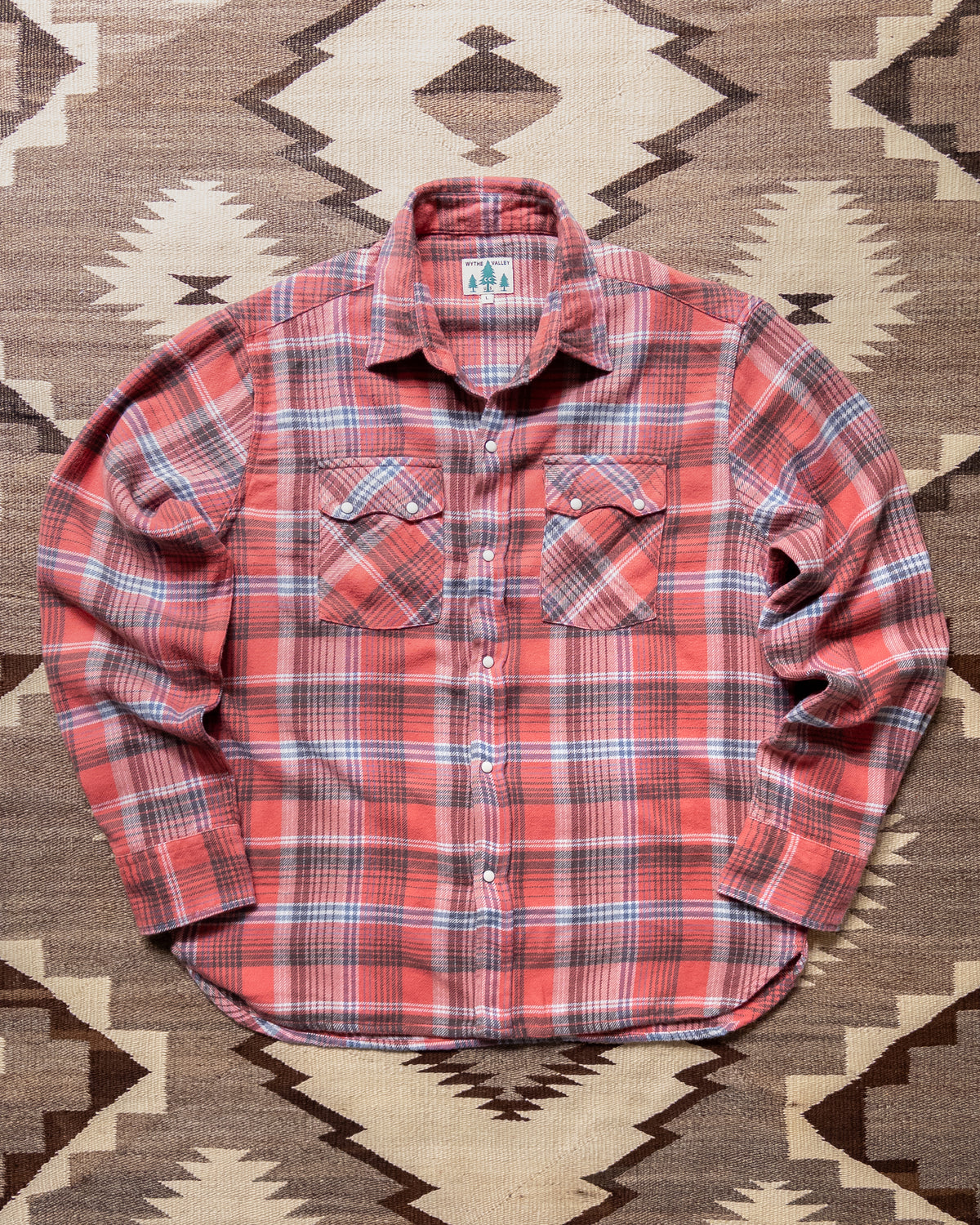 Washed Flannel Pearlsnap Shirt - Cactus Flower Plaid