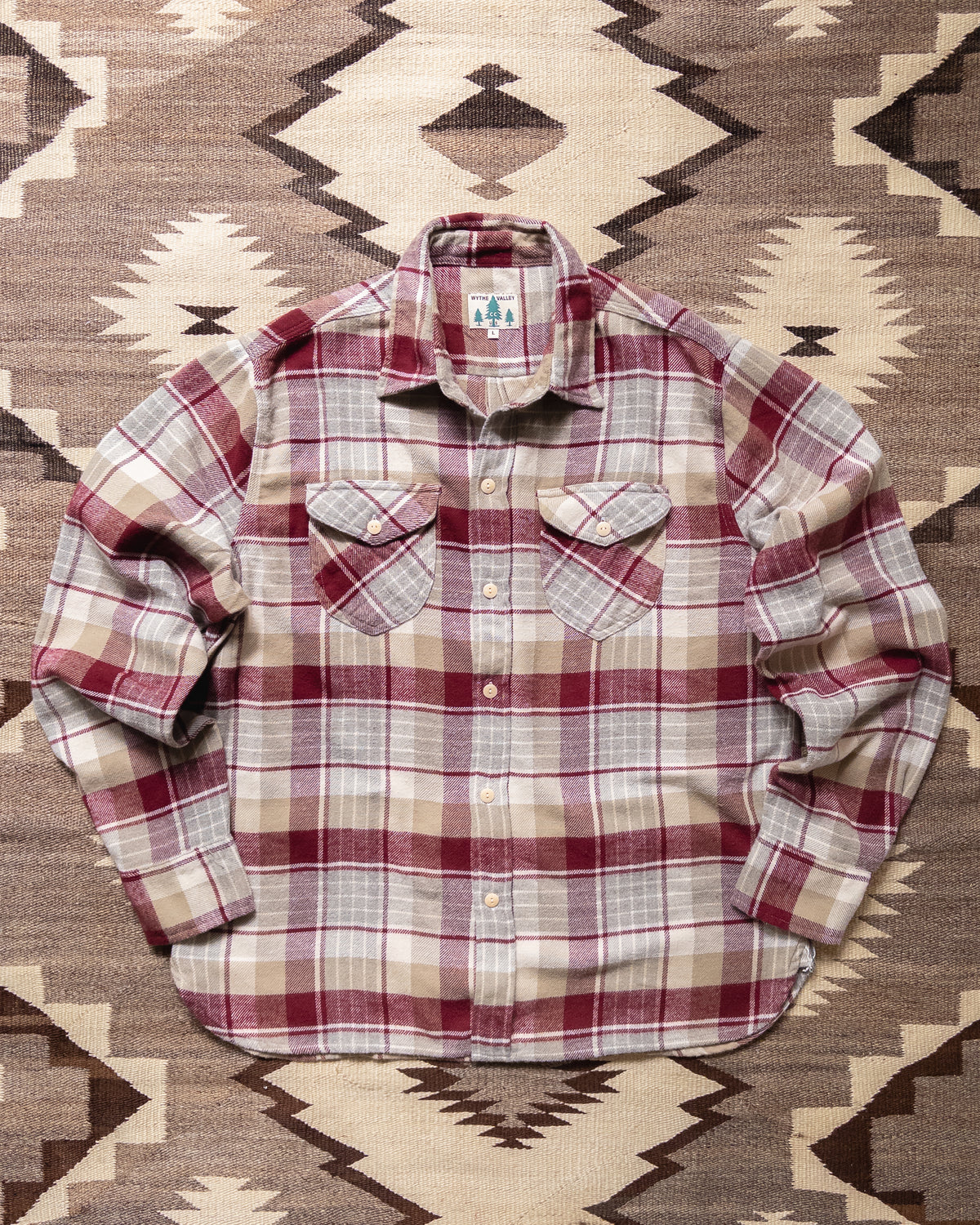Washed Flannel Workshirt - Merlot Plaid