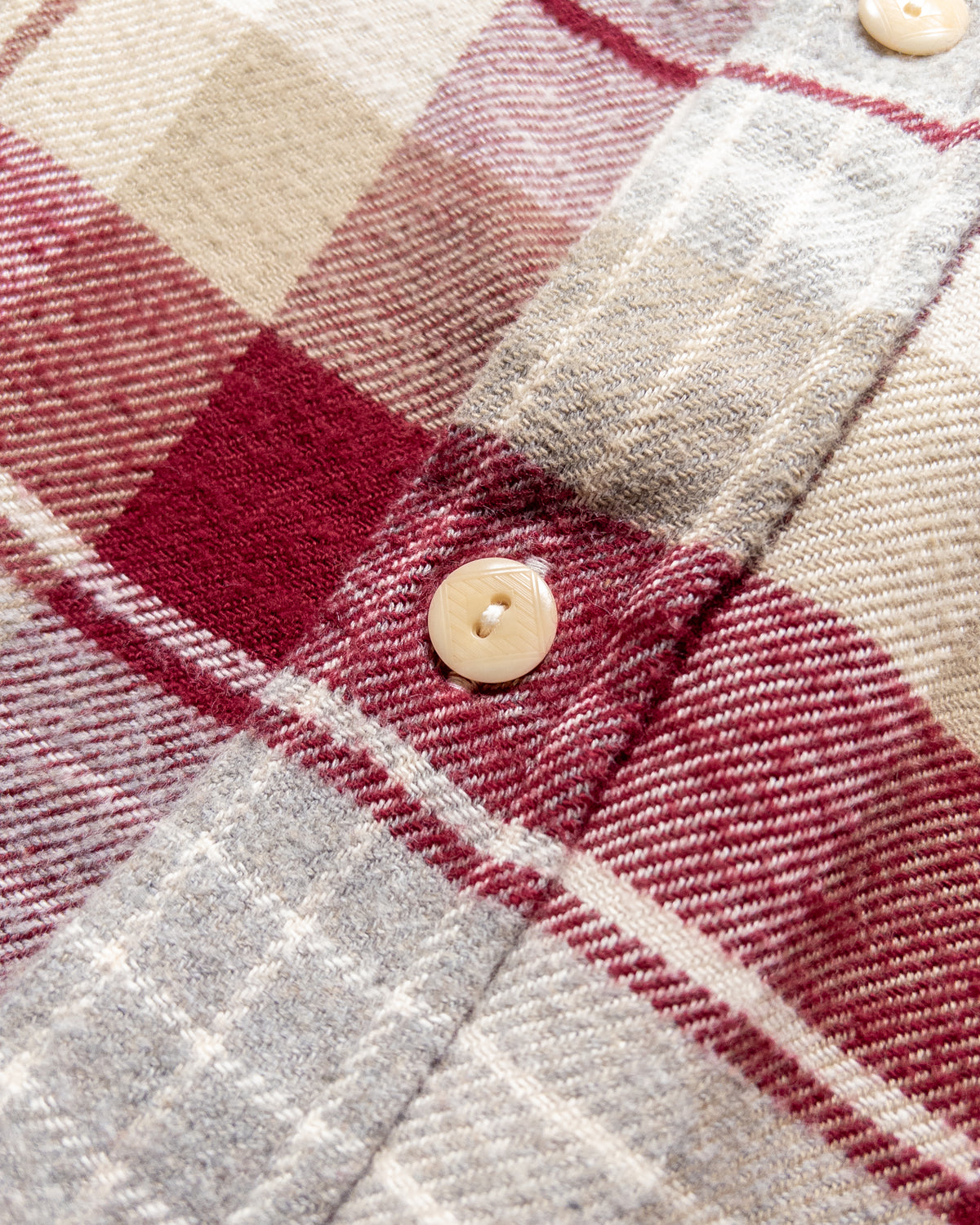 Washed Flannel Workshirt - Merlot Plaid