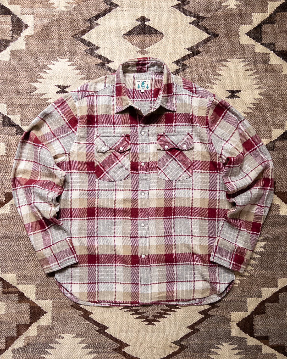 Washed Flannel Pearlsnap Shirt - Merlot Plaid