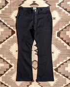Flared Bedford Cord Five Pocket Pants - Black