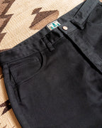 Flared Bedford Cord Five Pocket Pants - Black