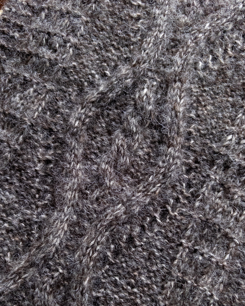 Alpaca Aran Knit Scarf - Charcoal