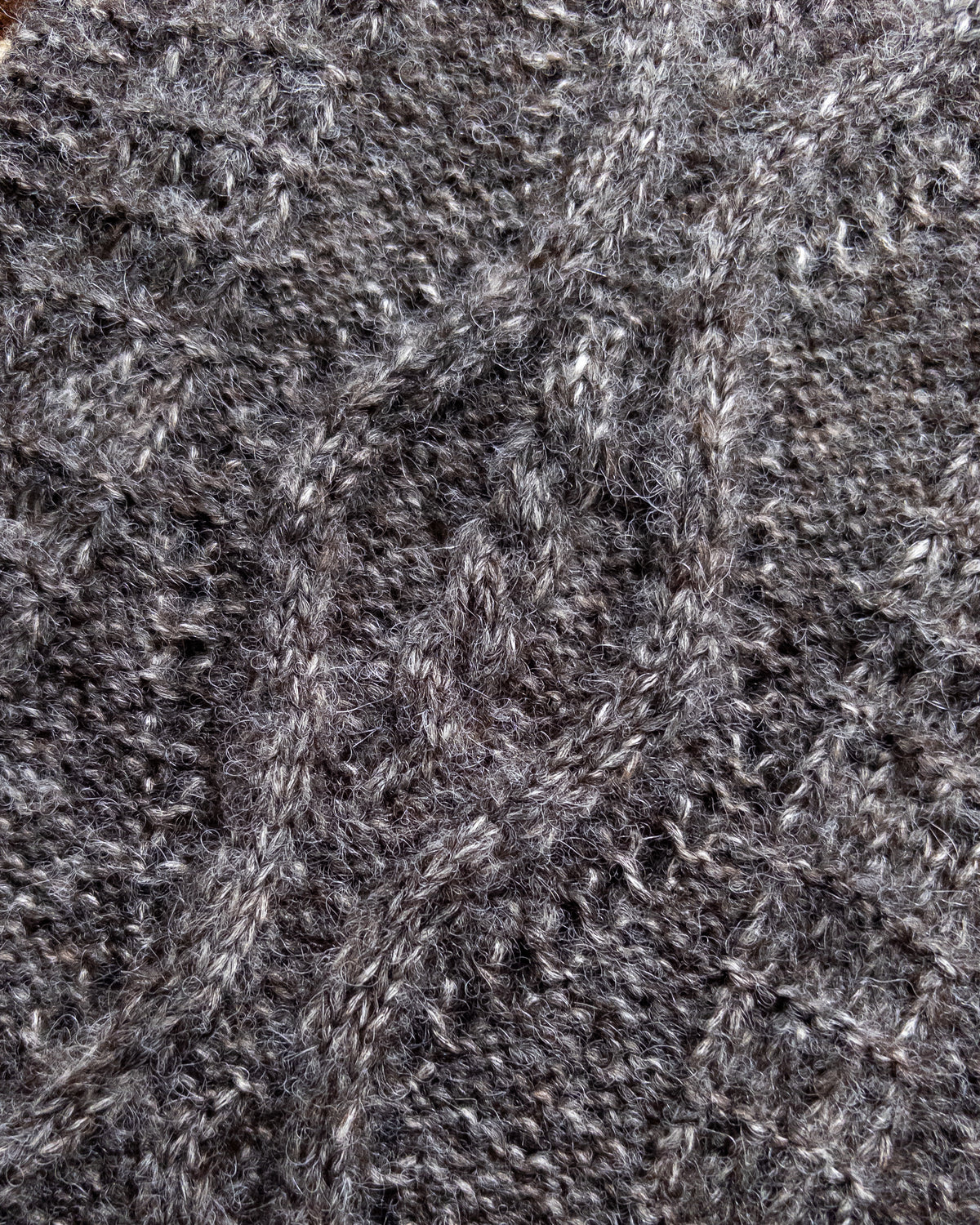 Alpaca Aran Knit Scarf - Charcoal