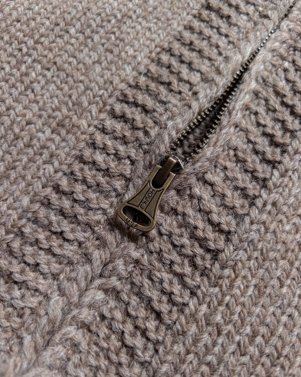 Zip Shawl Cardigan - Taupe