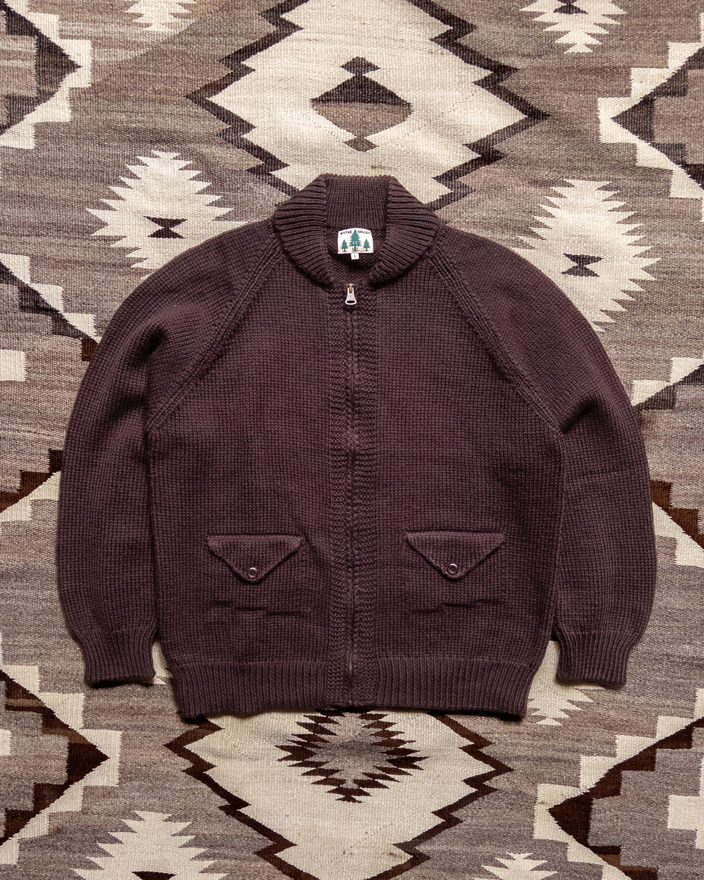 Zip Shawl Cardigan - Brown