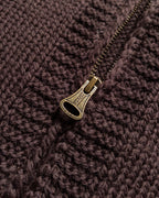 Zip Shawl Cardigan - Brown