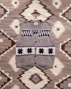 Highland Wool Valero Sweater Vest - Taupe/Cream