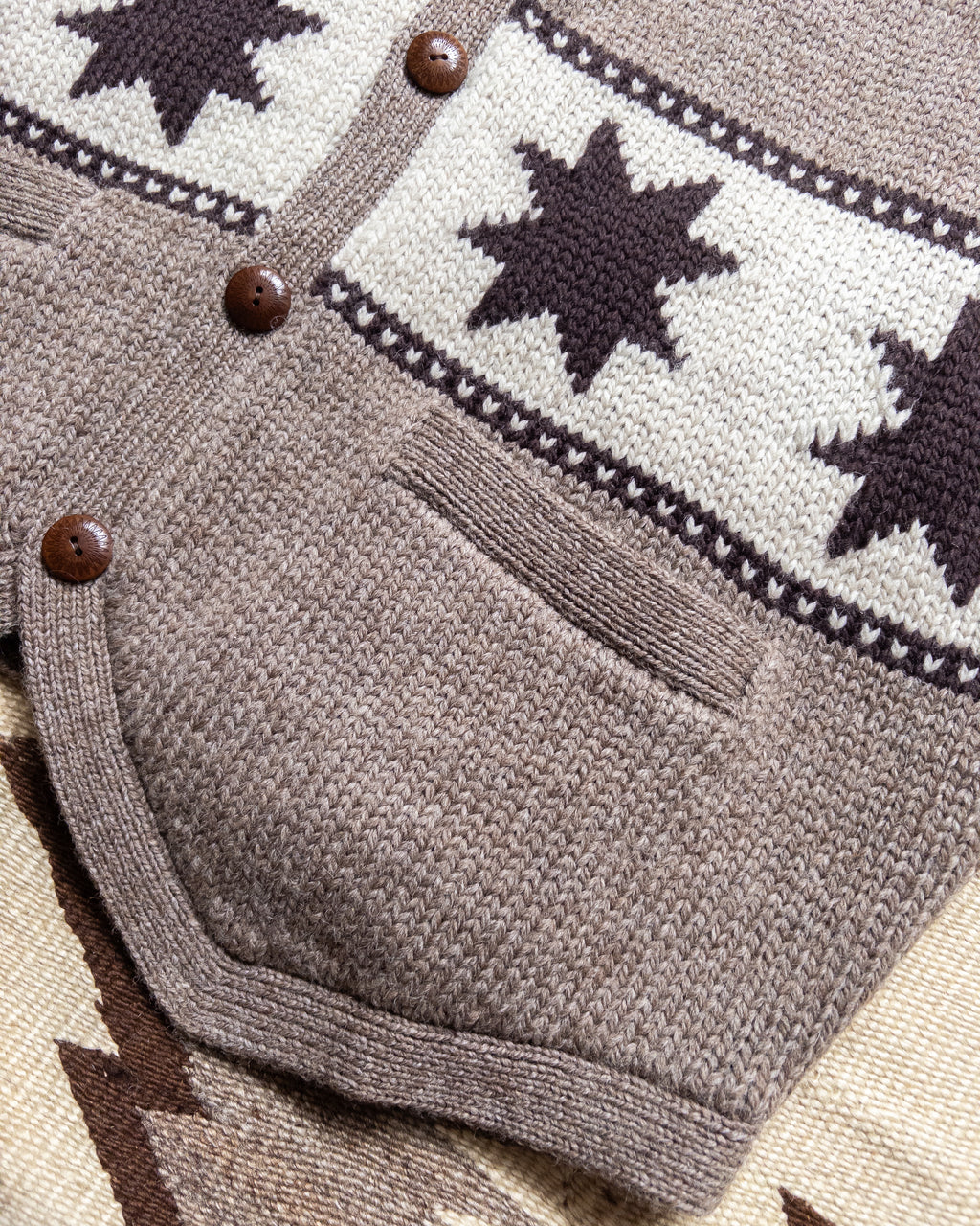 Highland Wool Valero Sweater Vest - Taupe/Cream