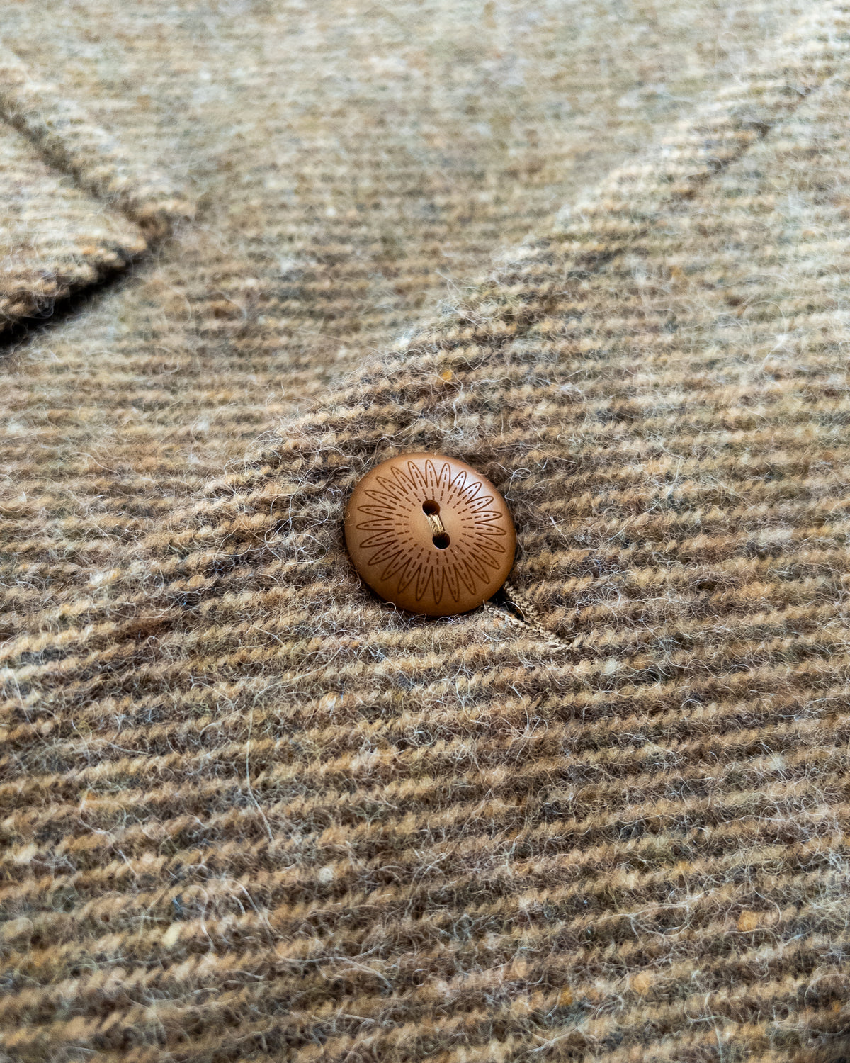 Raglan Overcoat - Olive/Cream Alpaca Twill Tweed