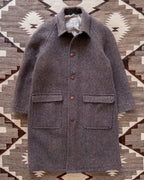 Raglan Overcoat - Grey/Brown Barleycorn Tweed