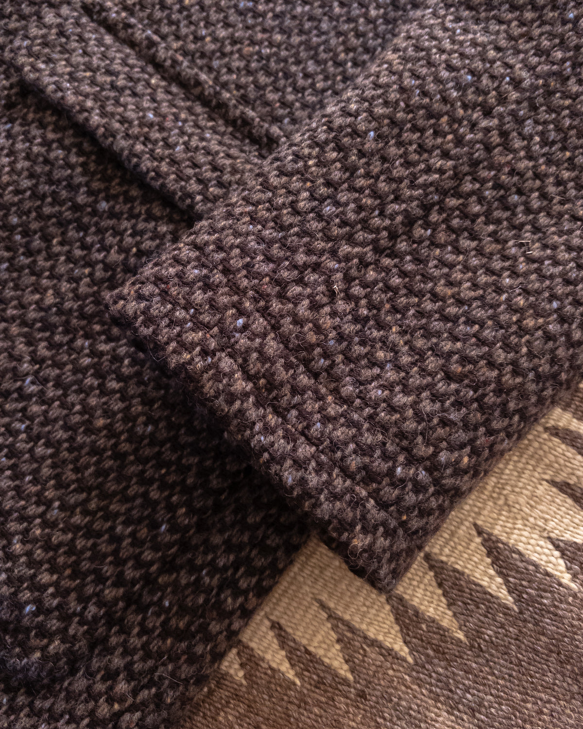 Raglan Overcoat - Grey/Brown Barleycorn Tweed