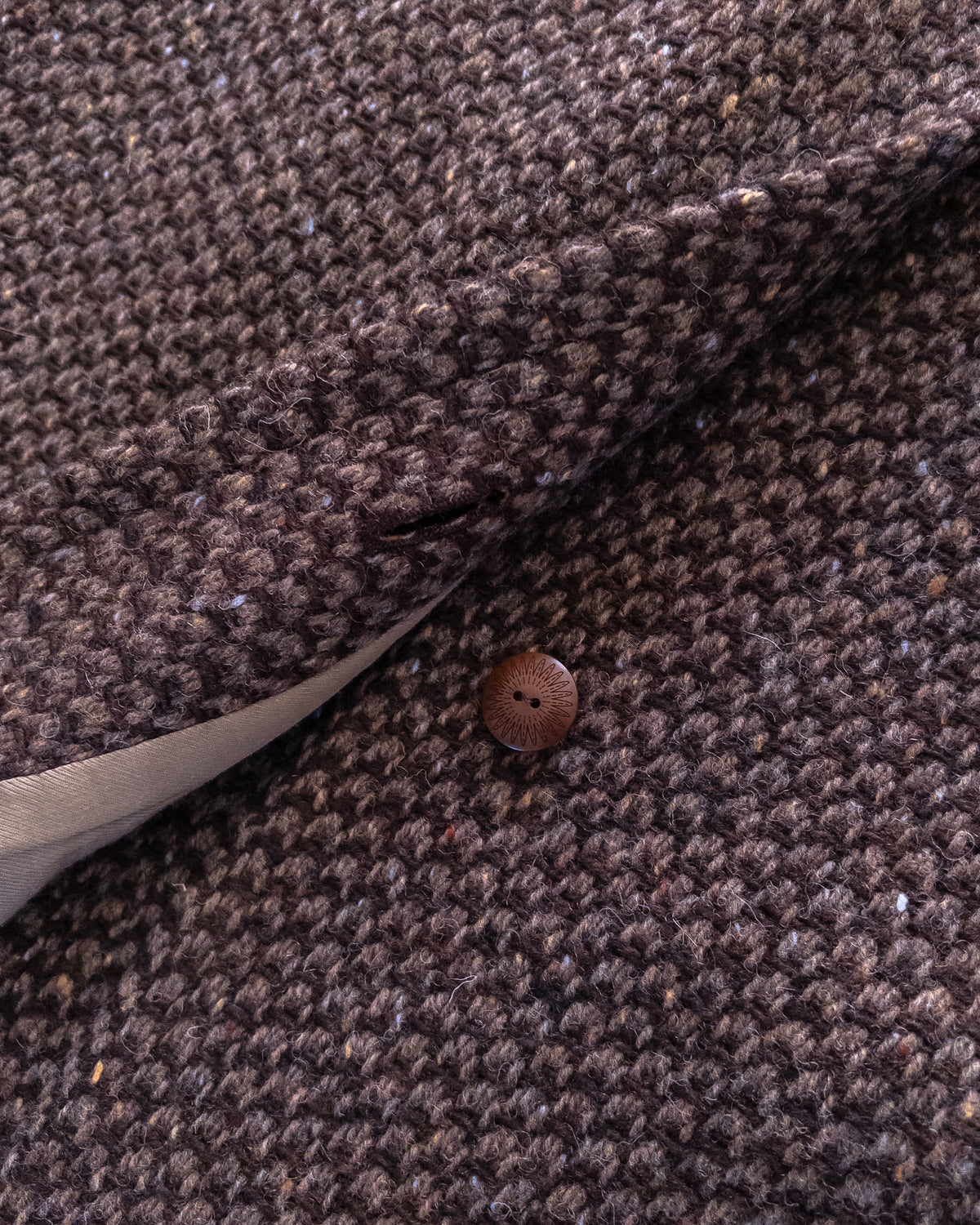 Polo Coat - Grey/Brown Barleycorn Tweed