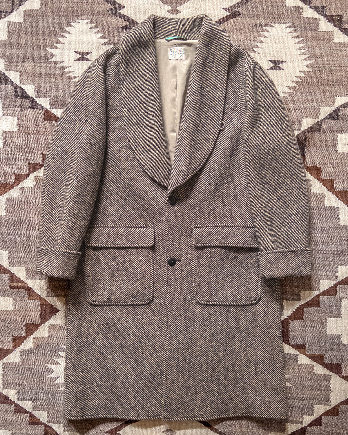 Shawl Collar Overcoat - Irish Stout Twill Tweed