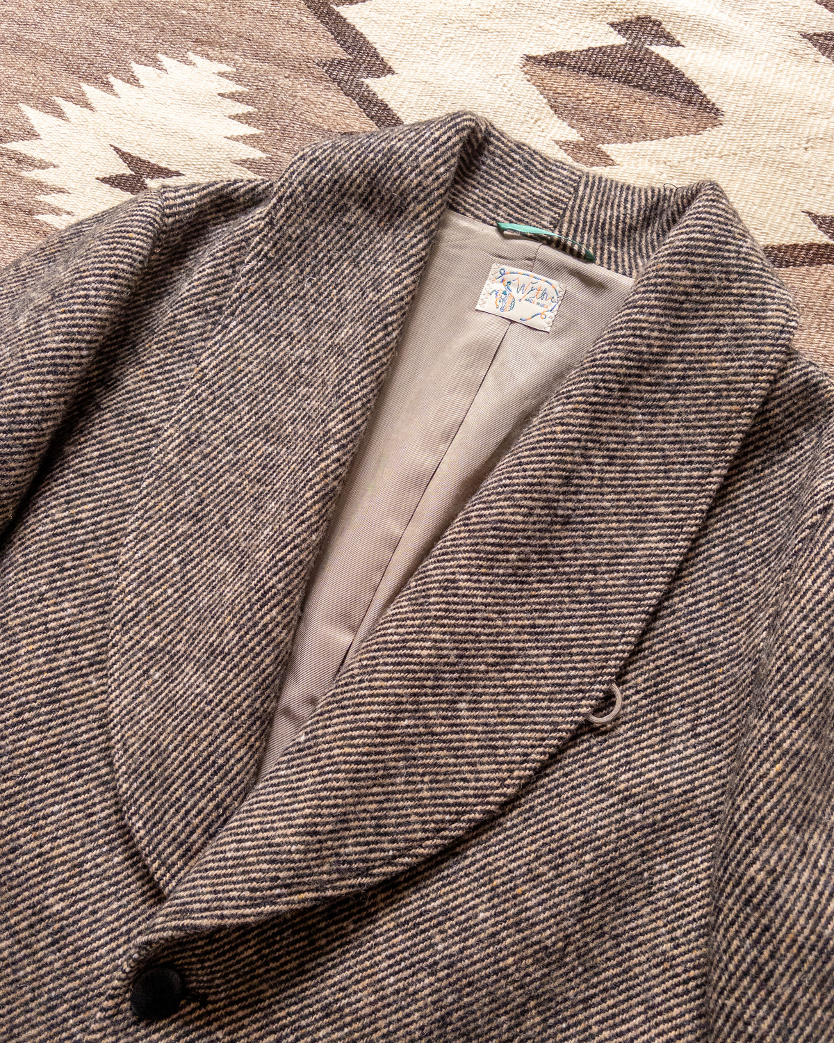 Shawl Collar Overcoat - Irish Stout Twill Tweed
