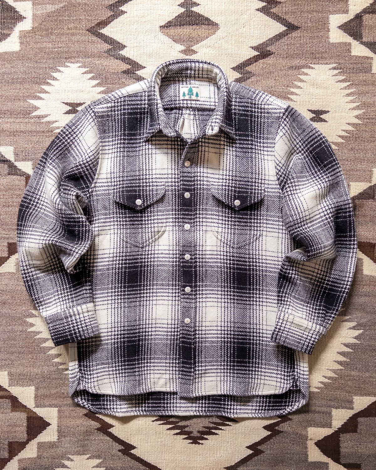 Donegal Shadow Plaid Tweed Overshirt - Black/Cream