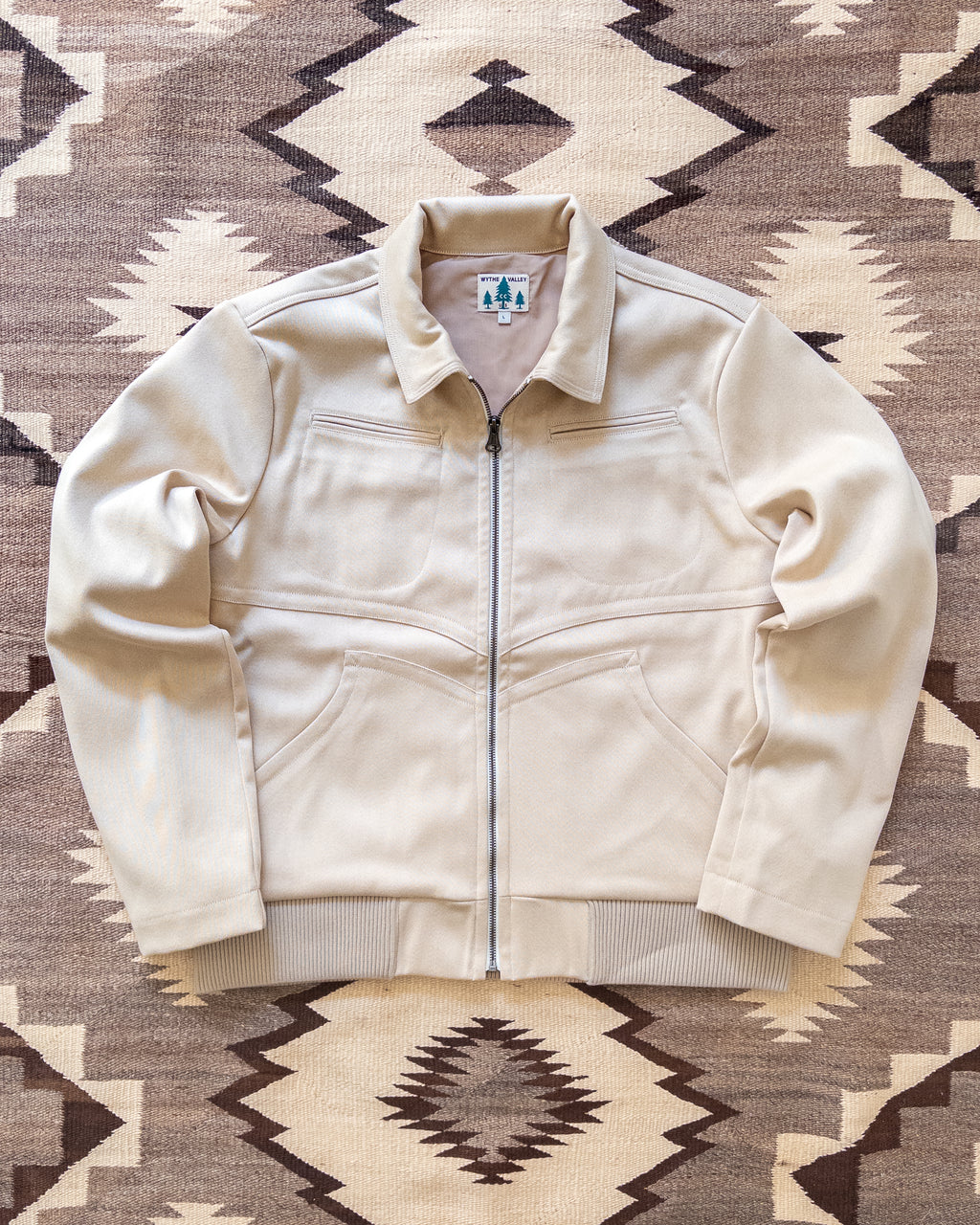 Wool Whipcord Magnolia Jacket - Cream on Tan