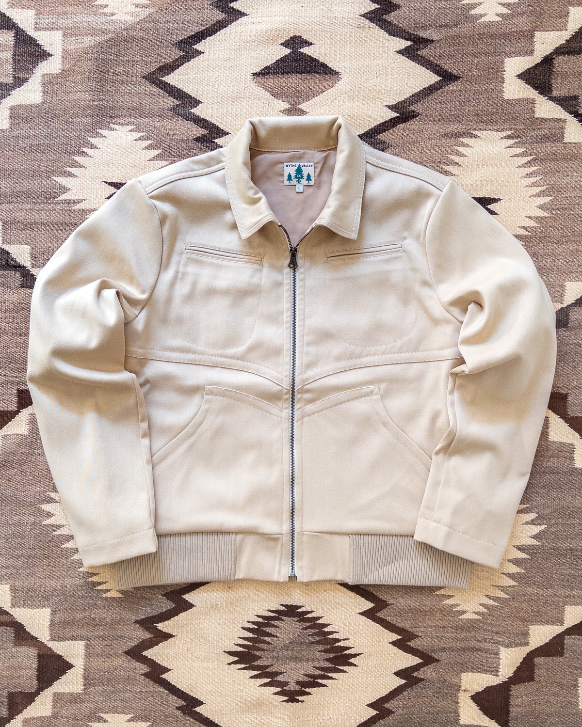 Wool Whipcord Magnolia Jacket - Cream on Tan