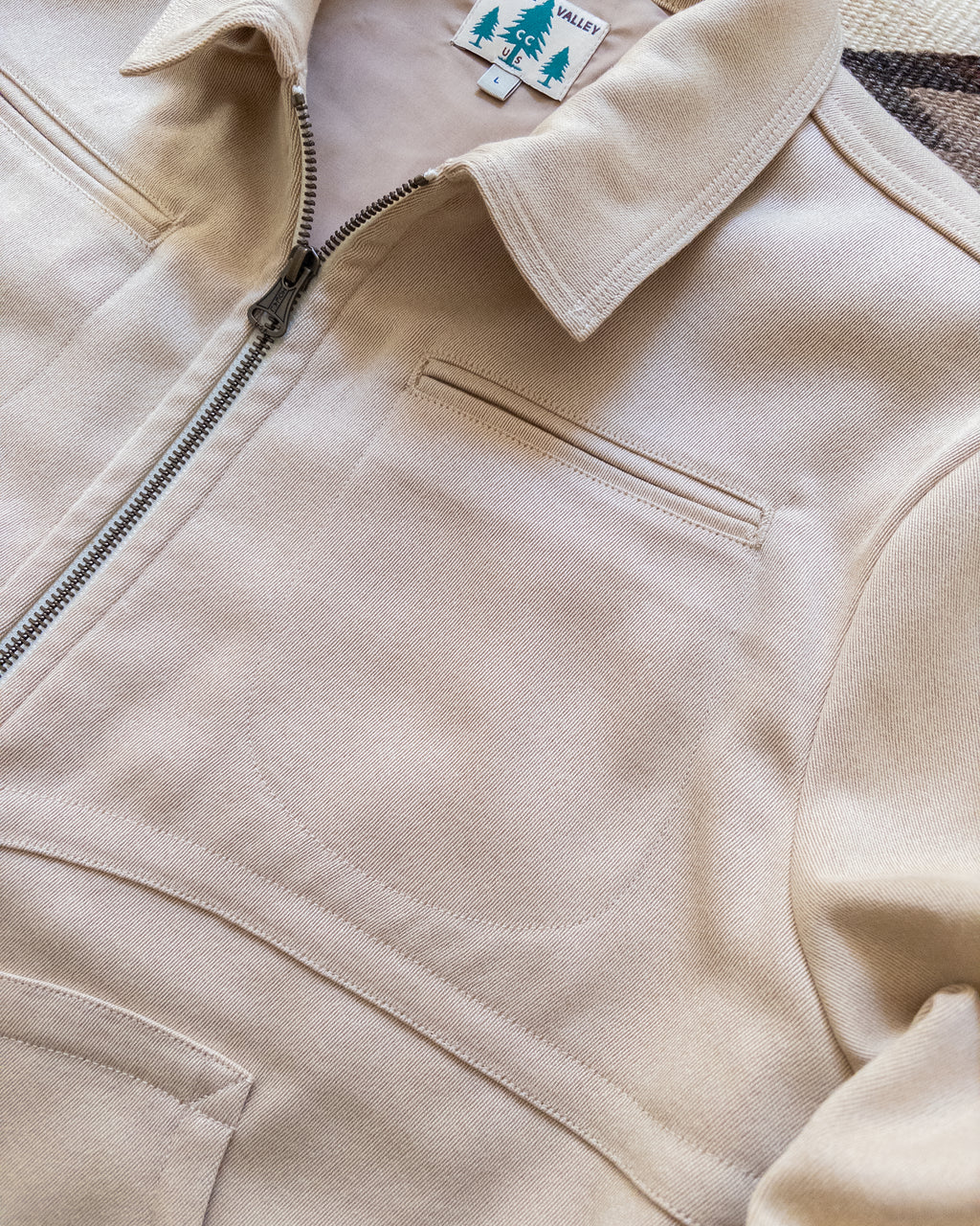 Wool Whipcord Magnolia Jacket - Cream on Tan