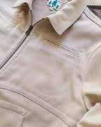 Wool Whipcord Magnolia Jacket - Cream on Tan