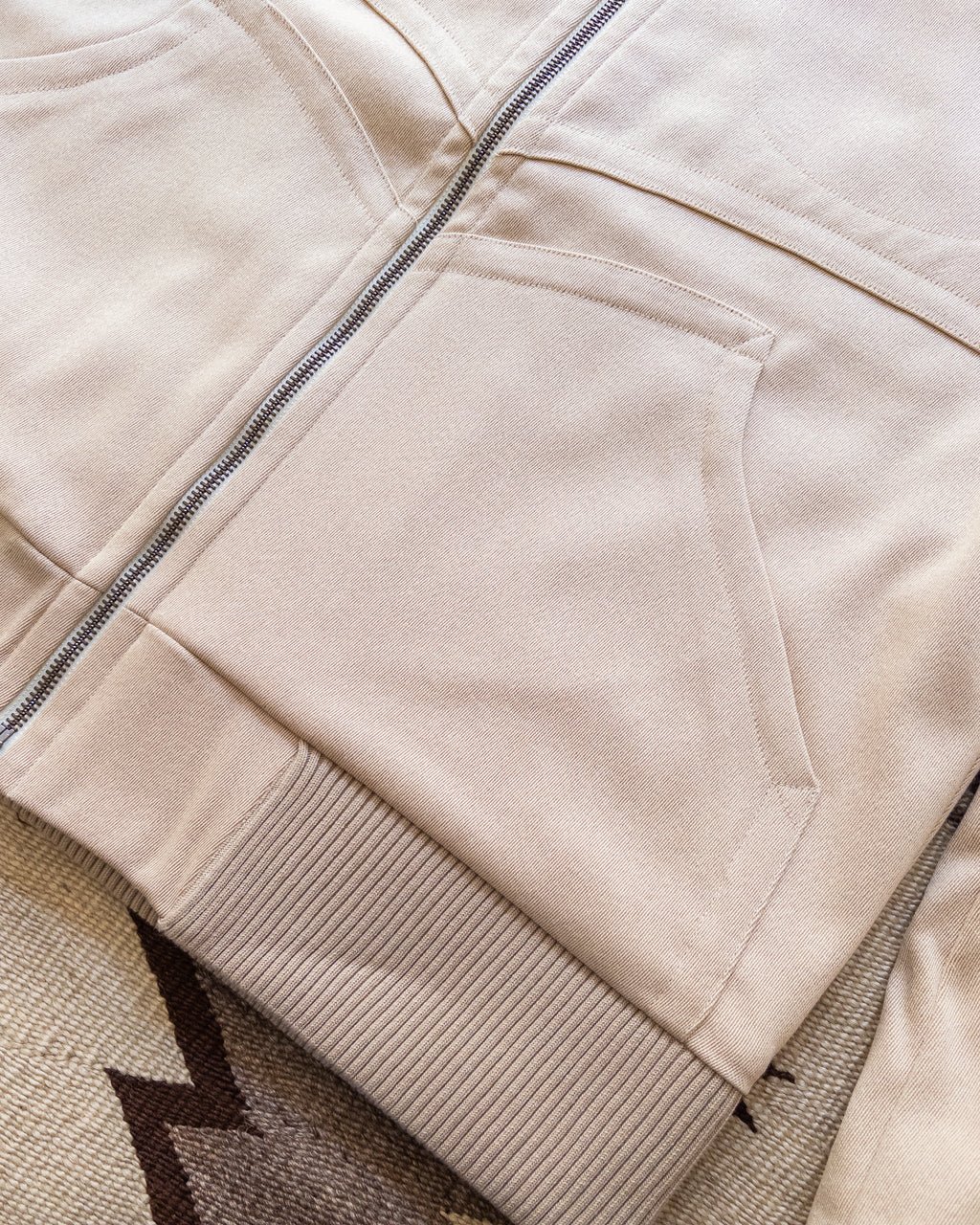 Wool Whipcord Magnolia Jacket - Cream on Tan