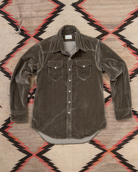 Velvet Pearlsnap Shirt - Smoke