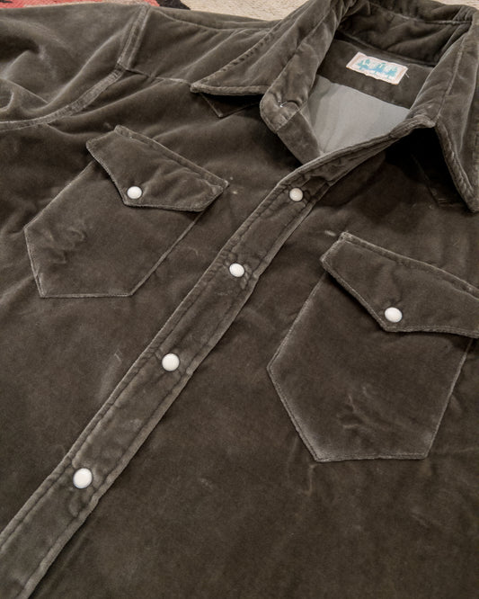 Velvet Pearlsnap Shirt - Smoke
