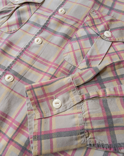 Printed Corral Plaid Tencel Patio Shirt - Nutmeg