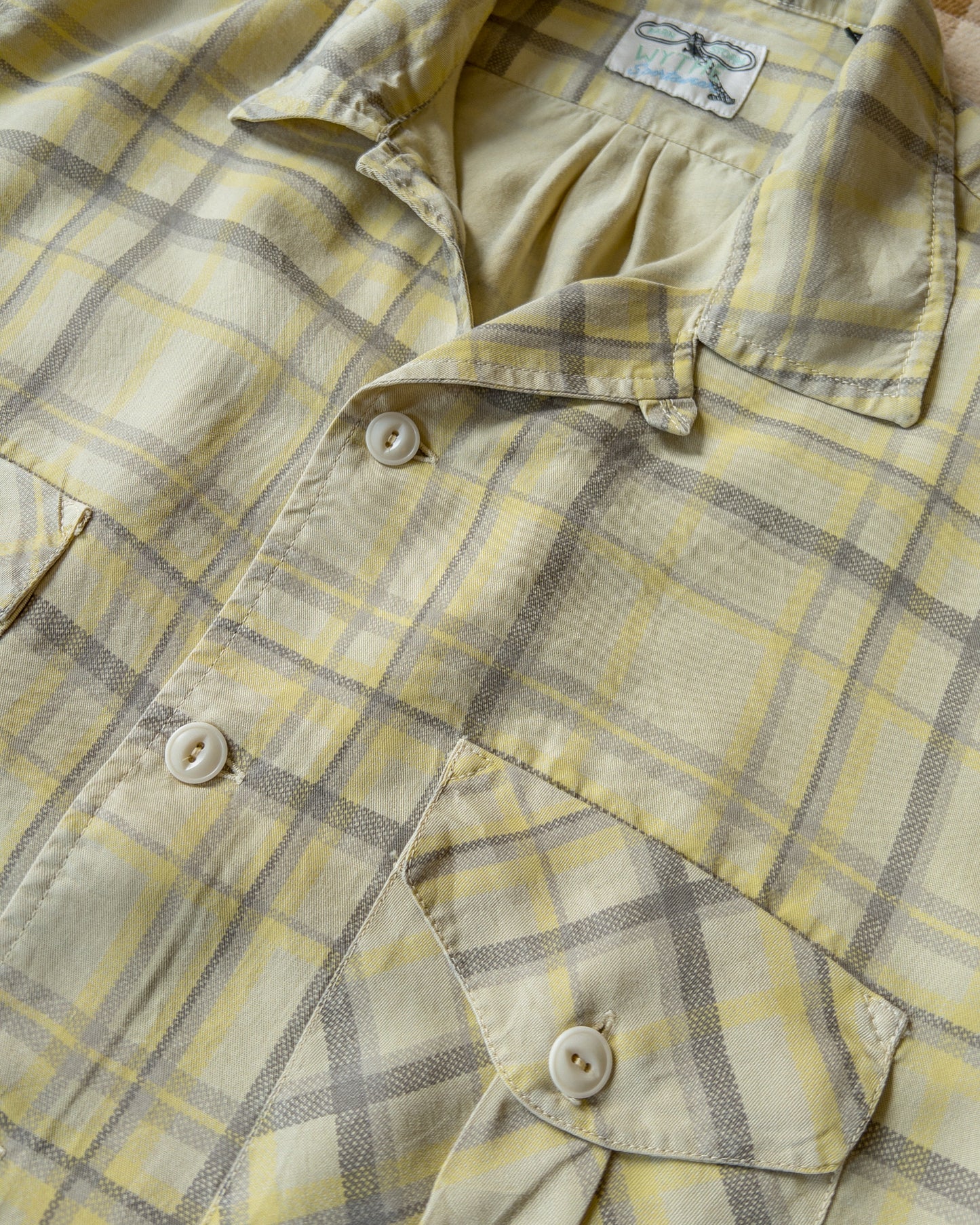 Printed Corral Plaid Tencel Patio Shirt - Sunflower