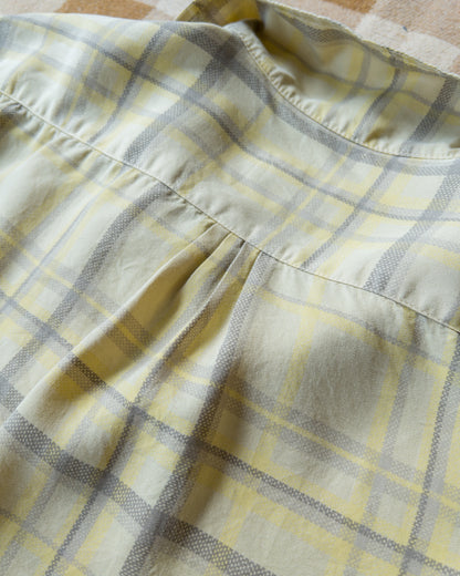 Printed Corral Plaid Tencel Patio Shirt - Sunflower