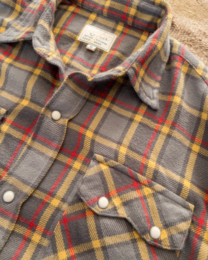 Washed Flannel Pearlsnap Shirt - Dusk Plaid